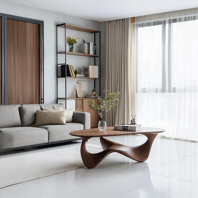 Sustainable Living Design - Handgefertigter, langlebiger, moderner Massivholz-Couchtisch mit nachhaltigem